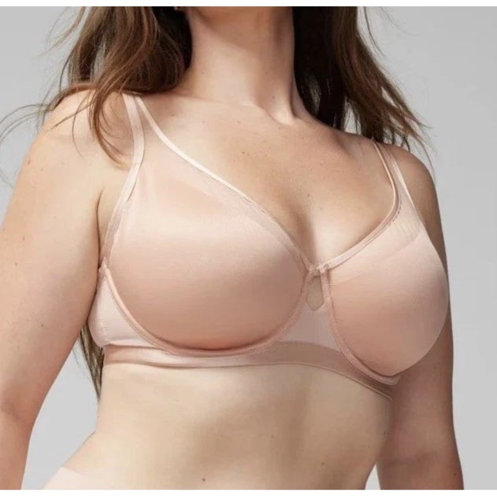 Soma Unbelievable Lift Scoop Balconette Bra Size 36DDD Beige Underwire Unlined